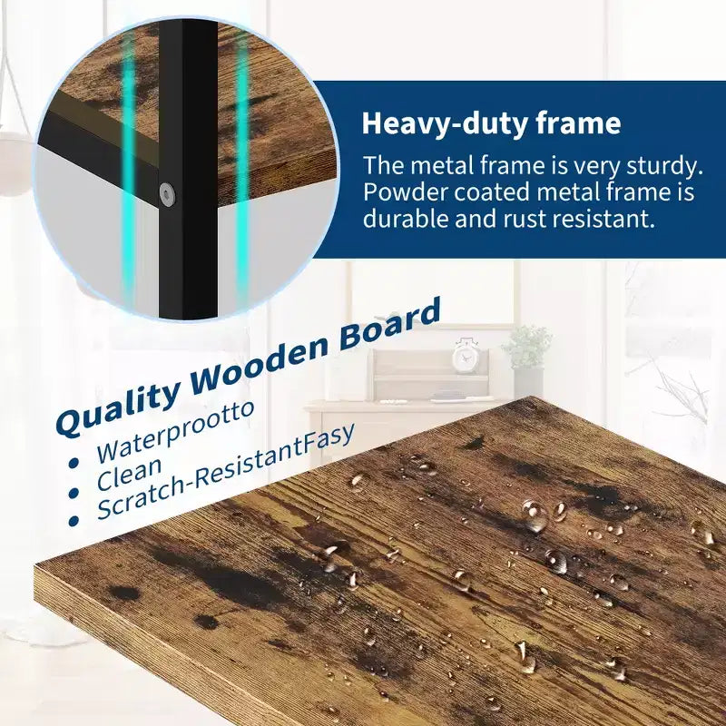 Iron Pipe and Wooden Board Four-Tier Bookshelf - Wooden Board Bookshelf, Living Room Bookshelf, Modern Bookshelf, Sturdy Iron Frame, Spacious Storage