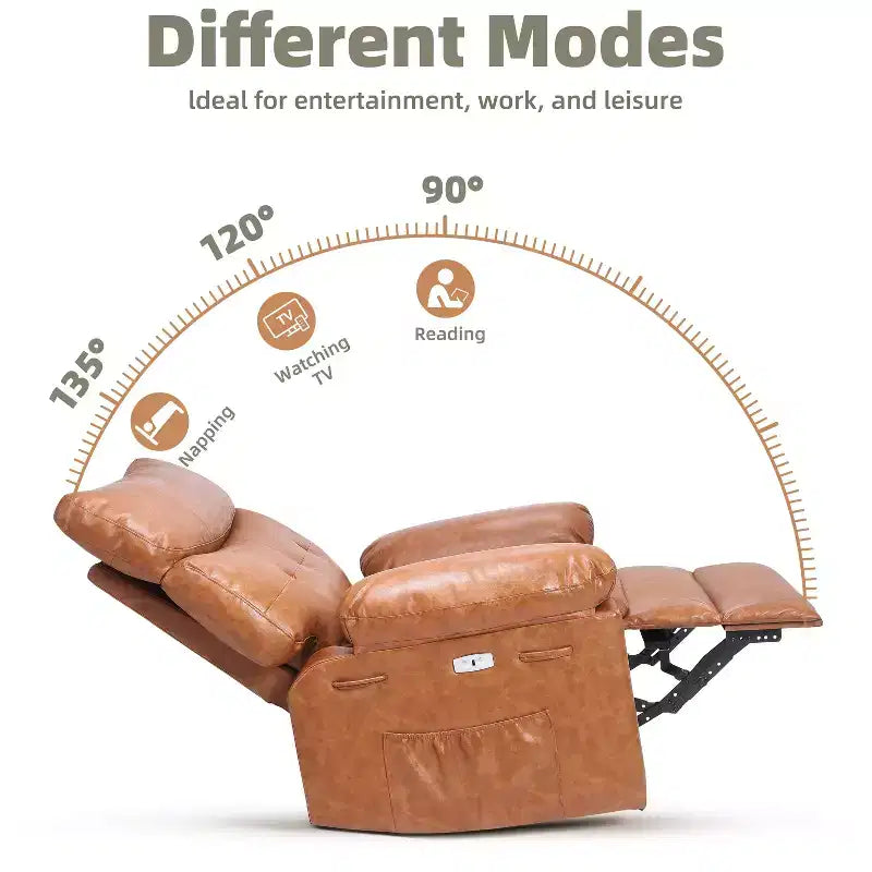 Swivel Electric Massage Chair Rocking Recliner Chair with Vibration & Heating, USB Power Glider, Overstuffed Faux Leather Lazy Sofa for Living Room