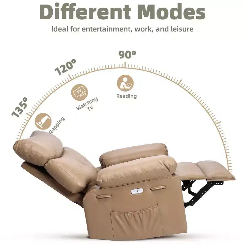 Swivel Electric Massage Chair Rocking Recliner Chair with Vibration & Heating, USB Power Glider, Overstuffed Faux Leather Lazy Sofa for Living Room