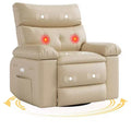 Swivel Electric Massage Chair Rocking Recliner Chair with Vibration & Heating, USB Power Glider, Overstuffed Faux Leather Lazy Sofa for Living Room