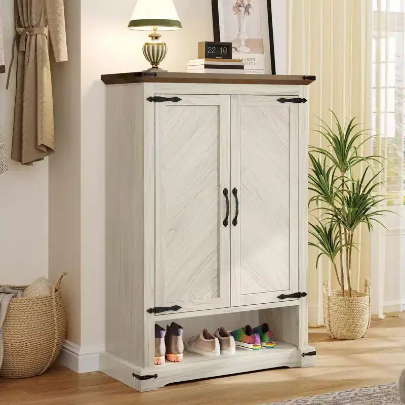 Shoe Cabinet 6-Tier Wooden Shoe Rack Storage with Adjustable Shelves for Hallway