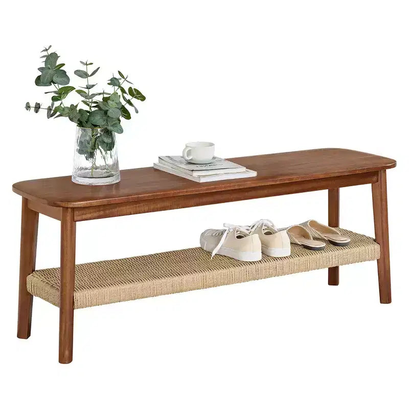 Alaterre Calais 48in Acacia Wood Bench, Chestnut