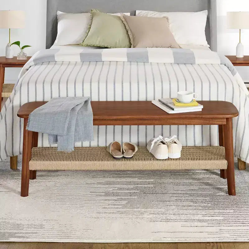 48in Acacia Wood Bench, Chestnut