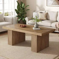 Table Basse de Ferme, Table Basse Rectangulaire de 120 cm avec Base Épaisse pour Salon, Appartement, Zones de Réception