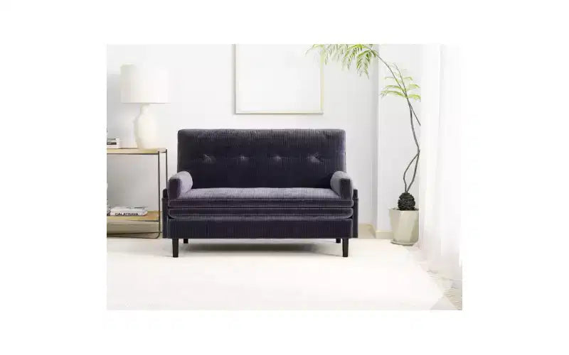 Zevemomo Futon Sofa Bed,Sleeper Pull Out Couch,Convertible with Adjustable Backrest,Velvet Fabric Upholstered 2-Seat for Living Room,Bedroom-Grey