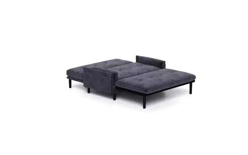 Futon Sofa Bed,Sleeper Pull Out Couch,Convertible with Adjustable Backrest,Velvet Fabric Upholstered 2-Seat for Living Room,Bedroom-Grey