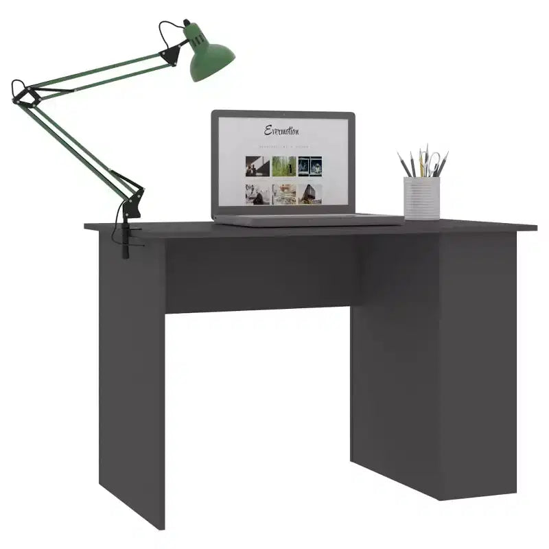 Desk Gray Engineered Wood Medium Desk Rectangular Modern