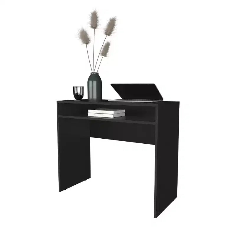 35.1IN Minimalism Standing Desk with Storage Shelves, Computer Desk, Home Office Desks for Living Room, Reading Room