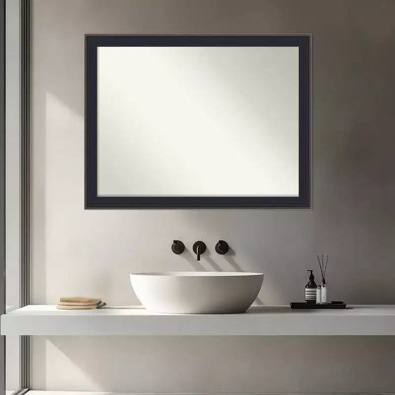 Havana Black Bronze Non-Beveled Framed Bathroom Vanity Wall Mirror