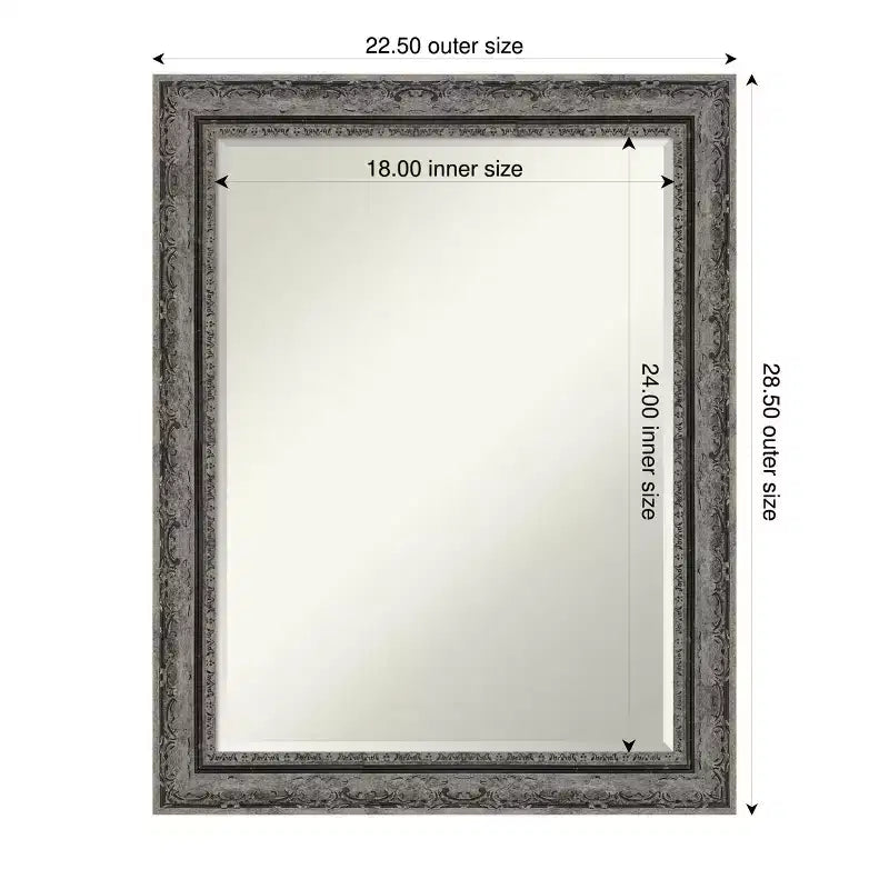 Filigree Half-Inch-Bevel Framed Bathroom Vanity Wall Mirror
