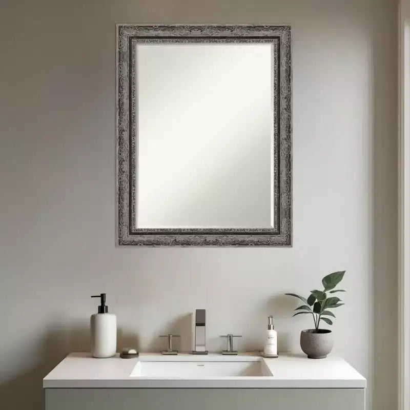 Filigree Half-Inch-Bevel Framed Bathroom Vanity Wall Mirror