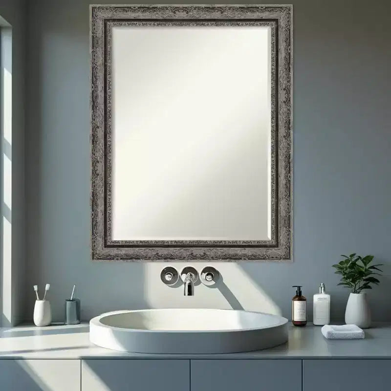Filigree Half-Inch-Bevel Framed Bathroom Vanity Wall Mirror