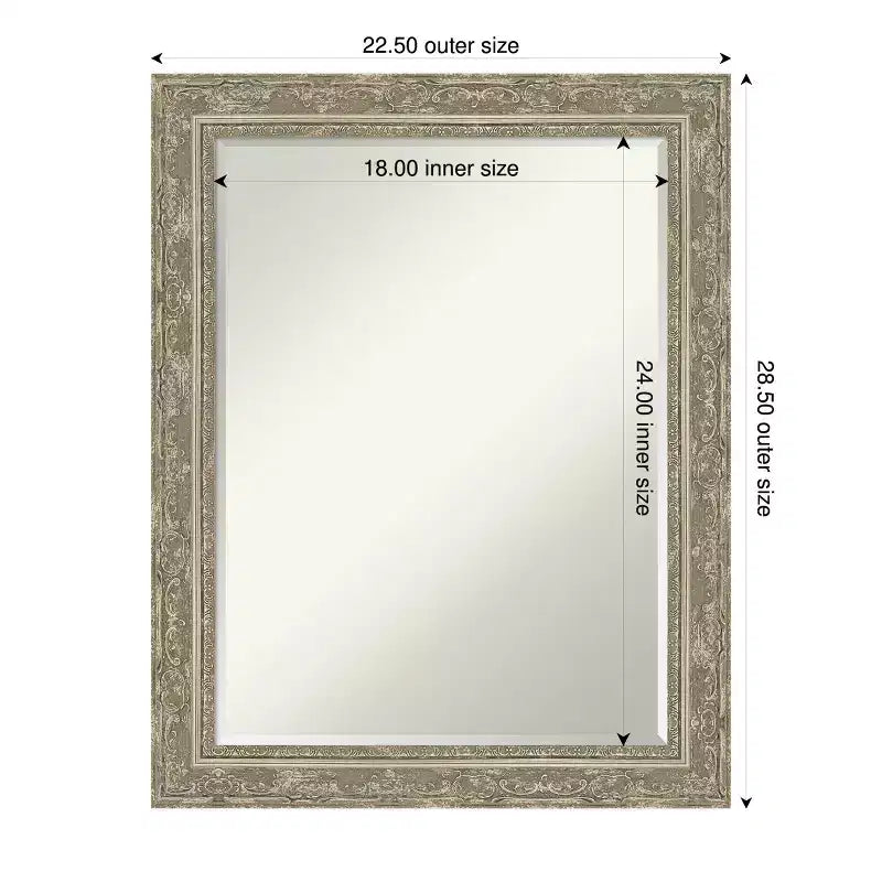 Filigree Half-Inch-Bevel Framed Bathroom Vanity Wall Mirror