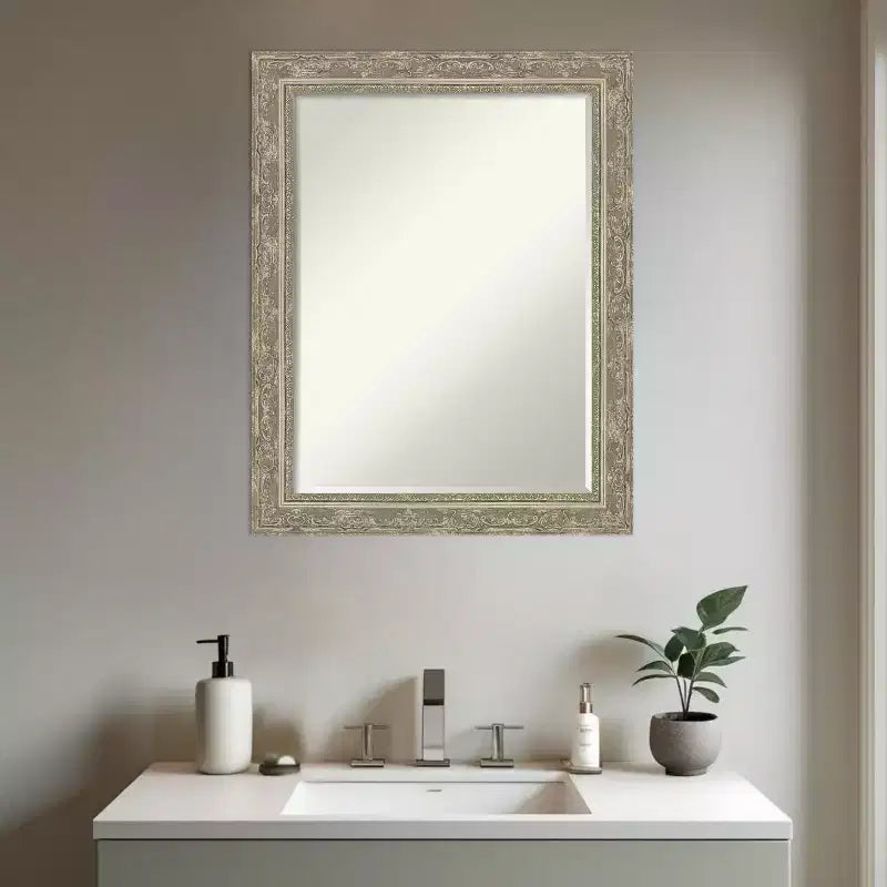 Filigree Half-Inch-Bevel Framed Bathroom Vanity Wall Mirror