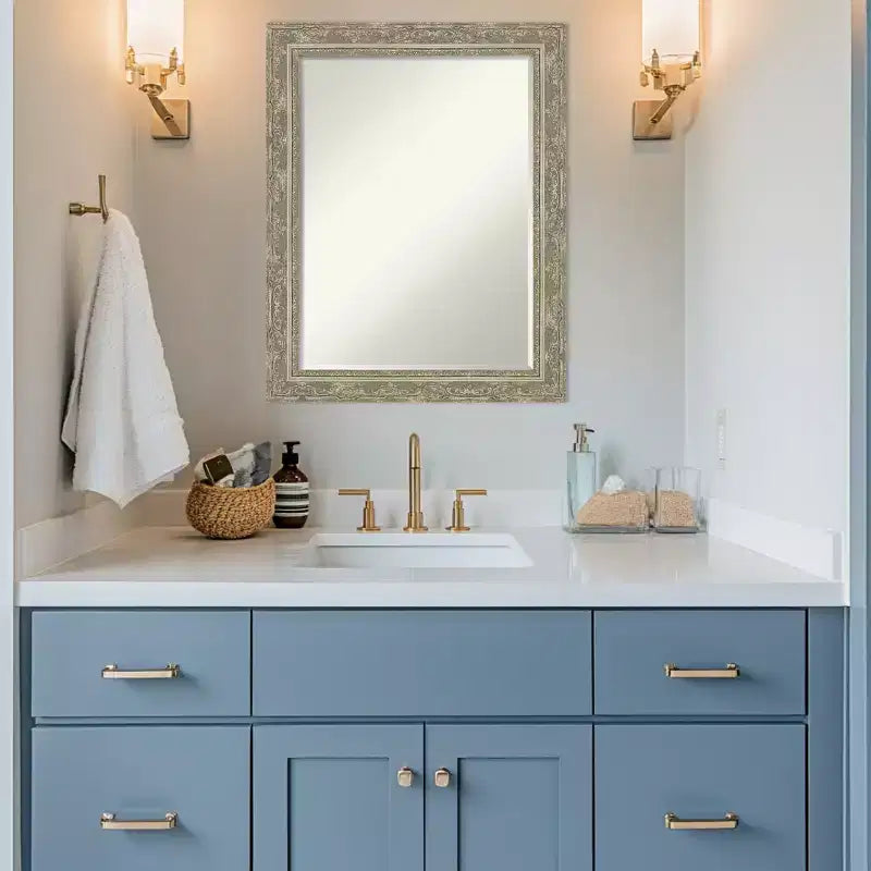 Filigree Half-Inch-Bevel Framed Bathroom Vanity Wall Mirror