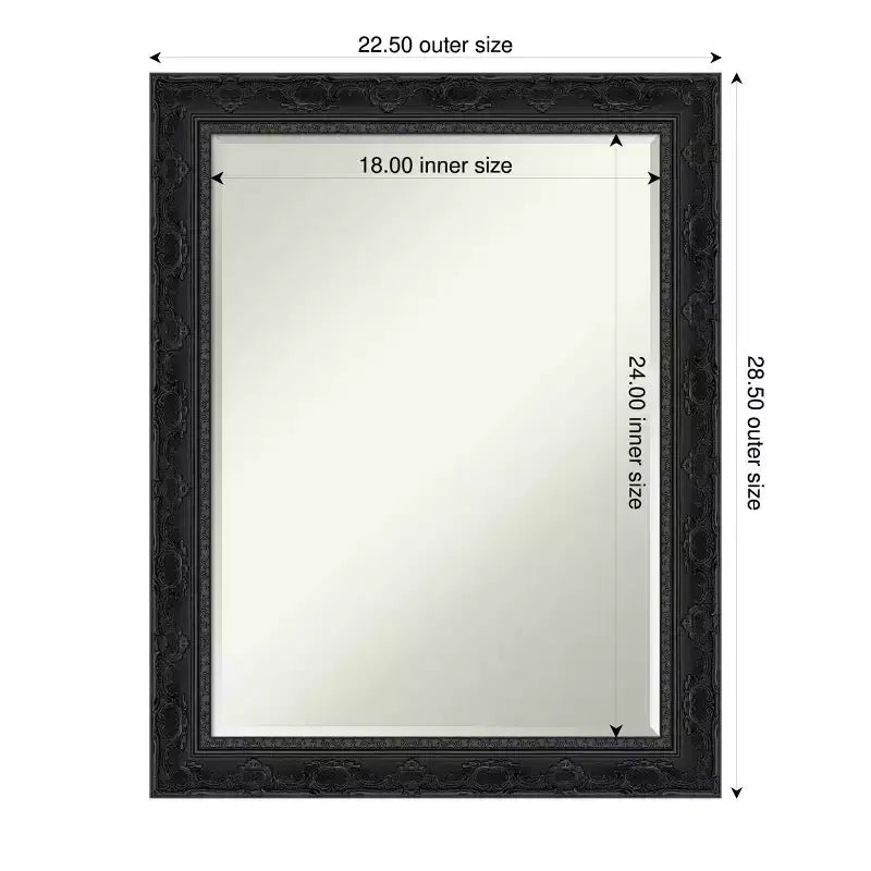 Filigree Half-Inch-Bevel Framed Bathroom Vanity Wall Mirror