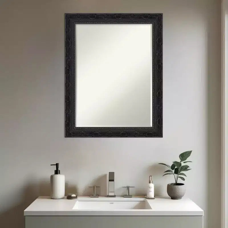 Filigree Half-Inch-Bevel Framed Bathroom Vanity Wall Mirror