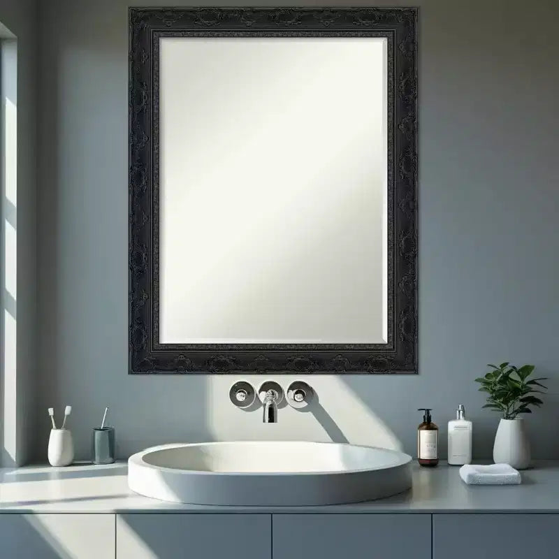 Filigree Half-Inch-Bevel Framed Bathroom Vanity Wall Mirror