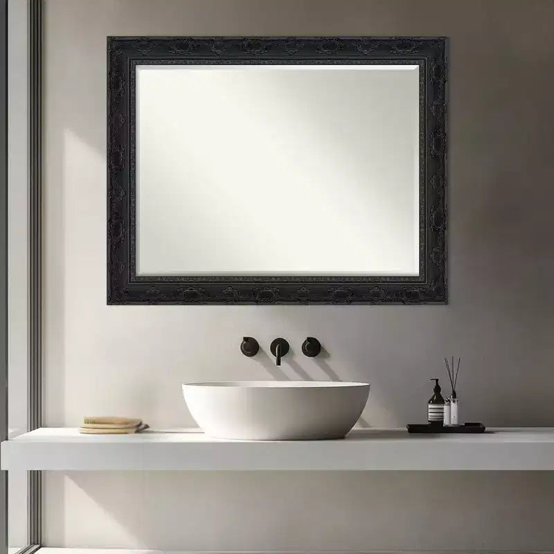 Filigree Half-Inch-Bevel Framed Bathroom Vanity Wall Mirror