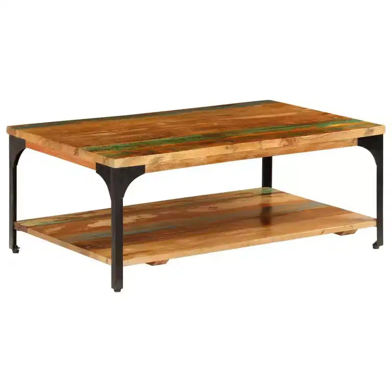 vidaXL Coffee Table End Table with Storage Shelf Side Sofa Table Solid Wood - 39.4 x 23.6 x 13.8 solid reclaimed wood