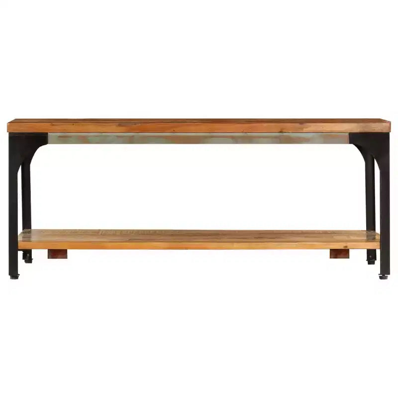 XL Coffee Table End Table with Storage Shelf Side Sofa Table Solid Wood - 39.4 x 23.6 x 13.8 solid reclaimed wood