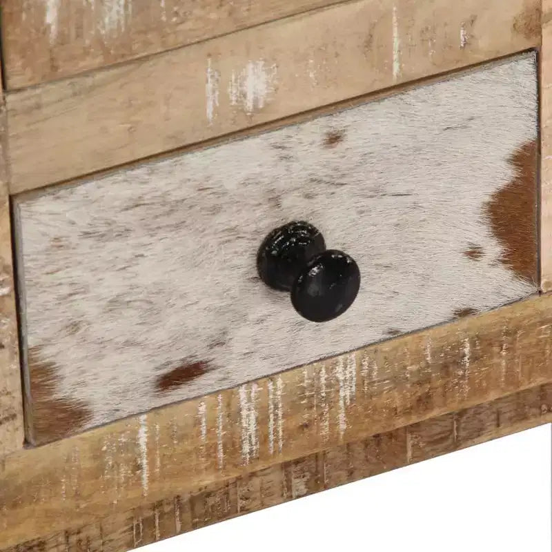 XL Coffee Table with 4 Drawers- Handmade Furniture in Solid Mango Wood- Stylish Farmhouse Design for Living Room- Brown Couch Table