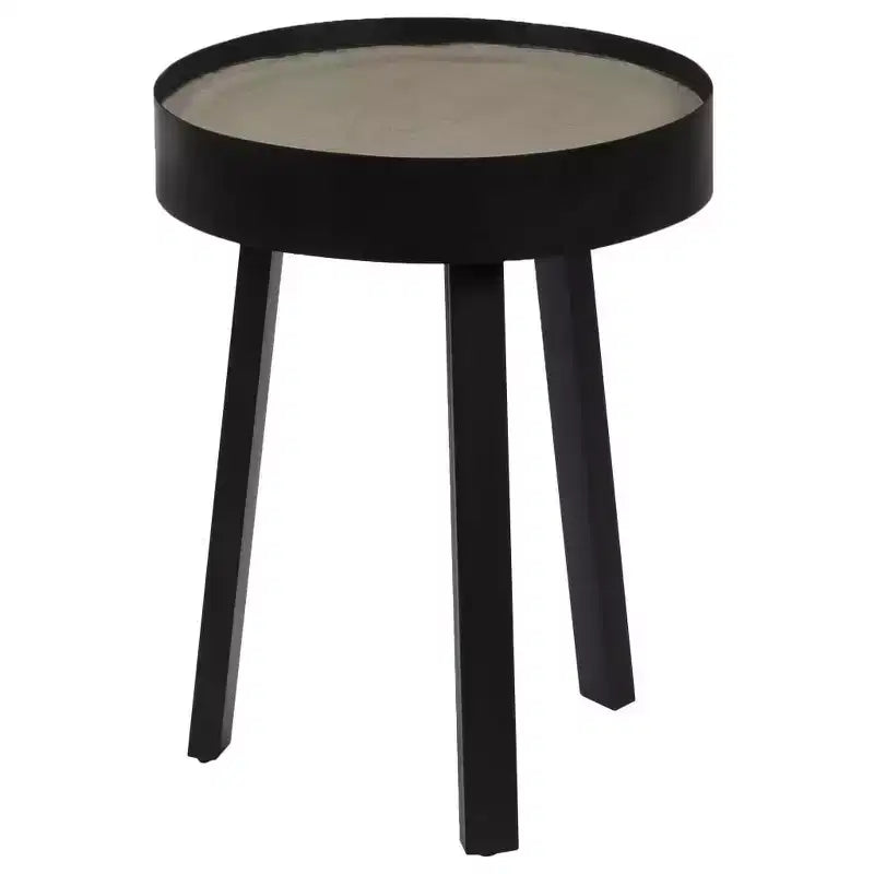 vidaXL Coffee Table Round End Table Living Room Sofa Table with Concrete Top - 15.7 x 21.7