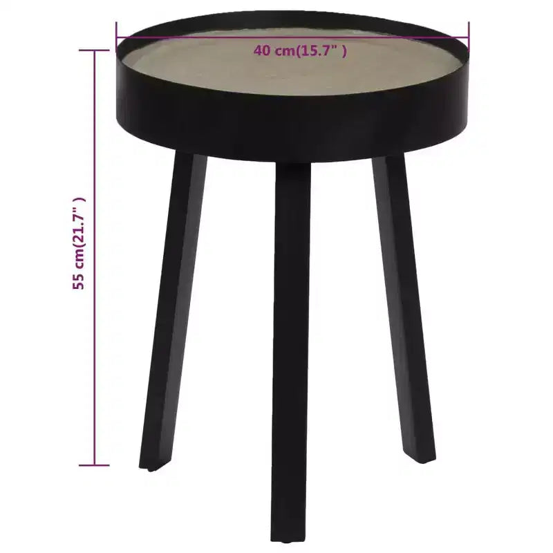 XL Coffee Table Round End Table Living Room Sofa Table with Concrete Top - 15.7 x 21.7