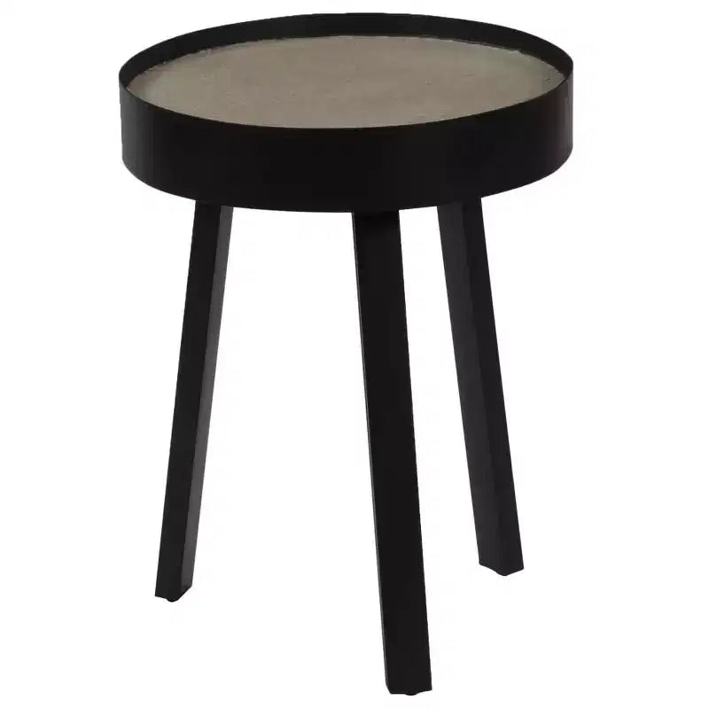XL Coffee Table Round End Table Living Room Sofa Table with Concrete Top - 15.7 x 21.7