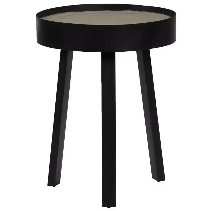 XL Coffee Table Round End Table Living Room Sofa Table with Concrete Top - 15.7 x 21.7