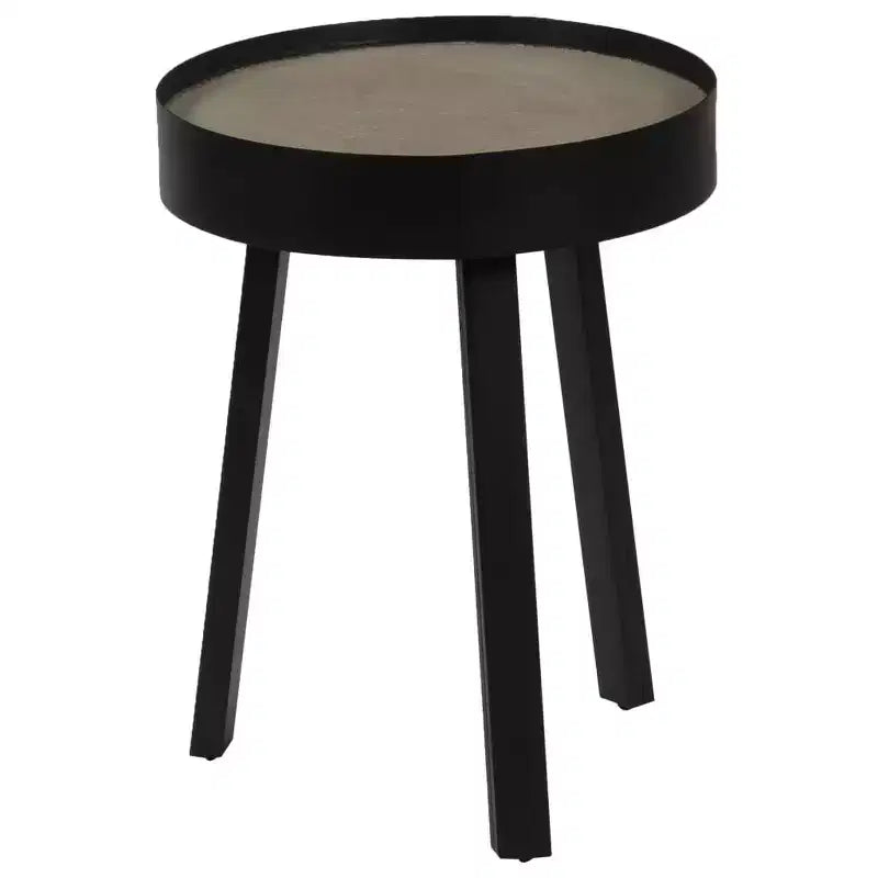 XL Coffee Table Round End Table Living Room Sofa Table with Concrete Top - 15.7 x 21.7