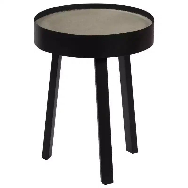 XL Coffee Table Round End Table Living Room Sofa Table with Concrete Top - 15.7 x 21.7