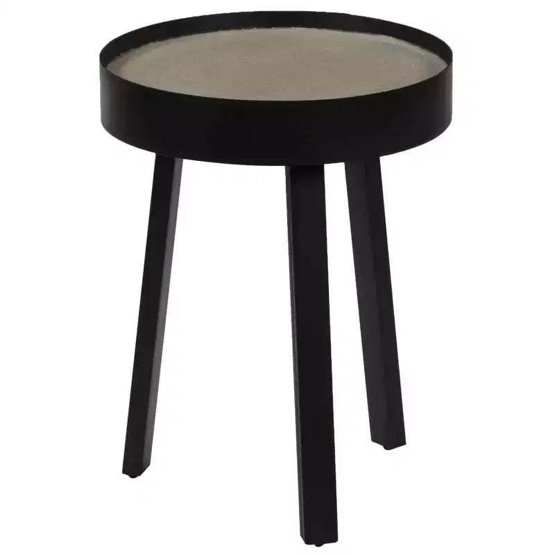 XL Coffee Table Round End Table Living Room Sofa Table with Concrete Top - 15.7 x 21.7