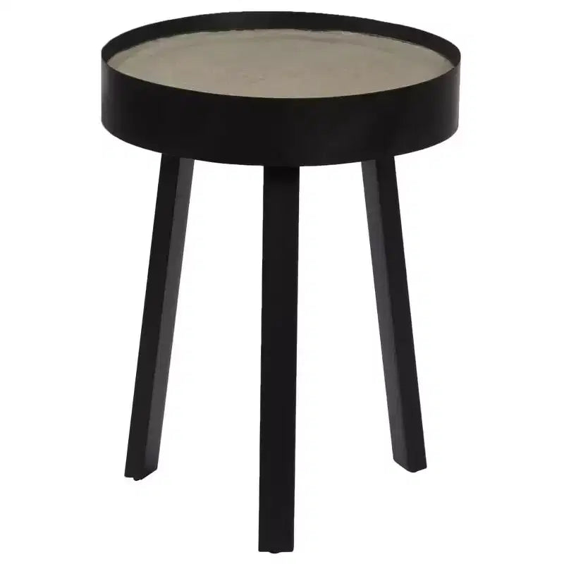 XL Coffee Table Round End Table Living Room Sofa Table with Concrete Top - 15.7 x 21.7