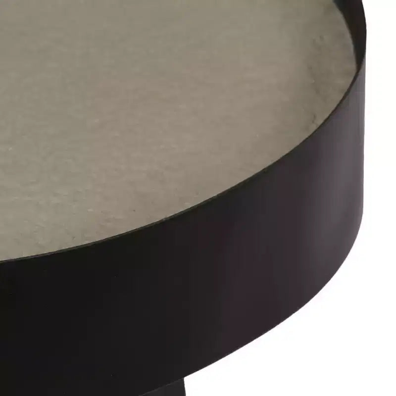 XL Coffee Table Round End Table Living Room Sofa Table with Concrete Top - 15.7 x 21.7