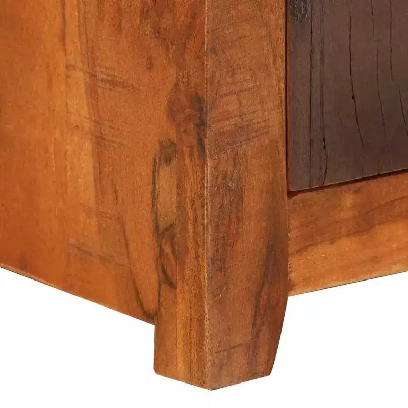 XL Nightstand Brown Solid Acacia and Reclaimed Wood Small