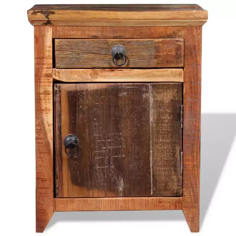 XL Nightstand Brown Solid Acacia and Reclaimed Wood Small