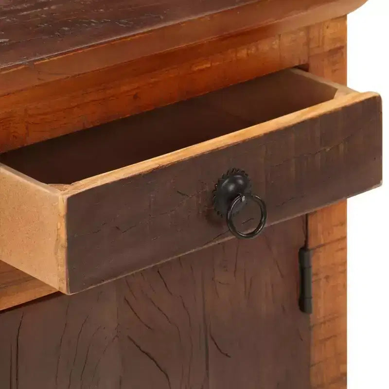 XL Nightstand Brown Solid Acacia and Reclaimed Wood Small