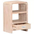 vidaXL Bedside Table Whitewashed Acacia Solid Acacia Wood Medium - Light Brown
