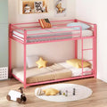 JOYMOR Bunk Bed Twin Over Twin, Metal Twin Size Bed Frame with Safety Guardraild for Boys Girls