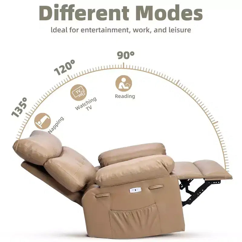 Oversized Recliner Chair  360 Swivel Rocker with Heat & Massage ( for Adults Living Room/Bedroom/Nursery)