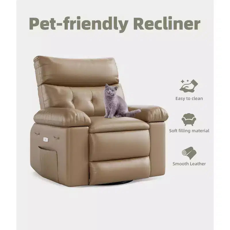 Oversized Recliner Chair  360 Swivel Rocker with Heat & Massage ( for Adults Living Room/Bedroom/Nursery)