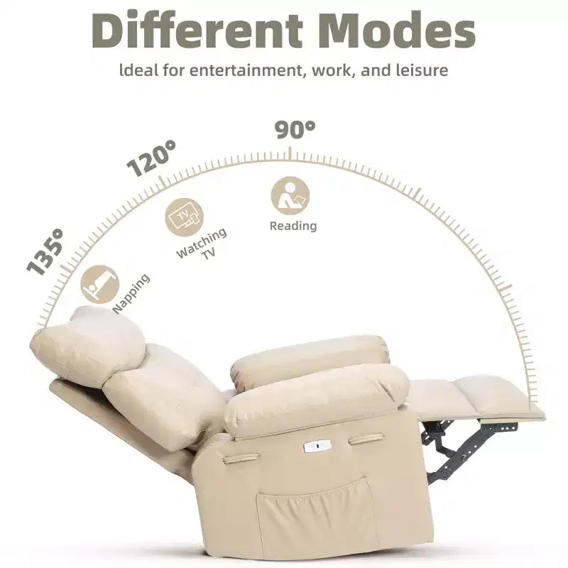 Oversized Recliner Chair  360 Swivel Rocker with Heat & Massage ( for Adults Living Room/Bedroom/Nursery)