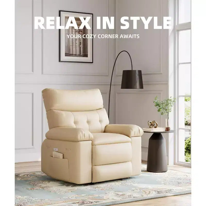 Oversized Recliner Chair  360 Swivel Rocker with Heat & Massage ( for Adults Living Room/Bedroom/Nursery)