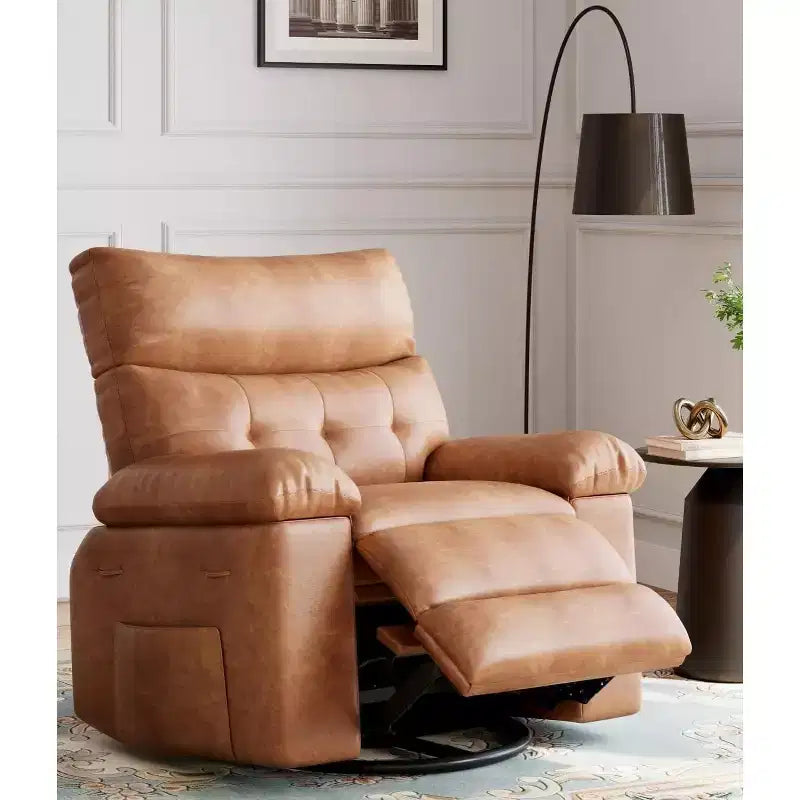 Oversized Recliner Chair  360 Swivel Rocker with Heat & Massage ( for Adults Living Room/Bedroom/Nursery)
