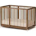 JOYMOR 8 in 1 Convertible Crib, Include 2 Mattress, Converts to Bassinet, Mid Crib, Full Size Crib, Daybed,Toddler Bed and Playard