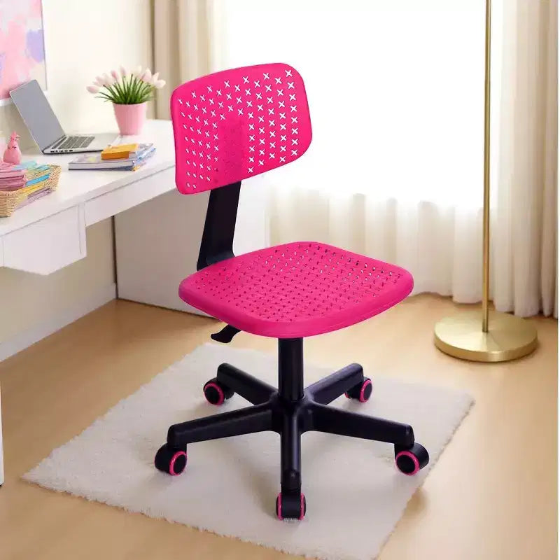 Homy Casa Adjustable Swivel Study Chair for Kids, Dorm & Home Office, Pink