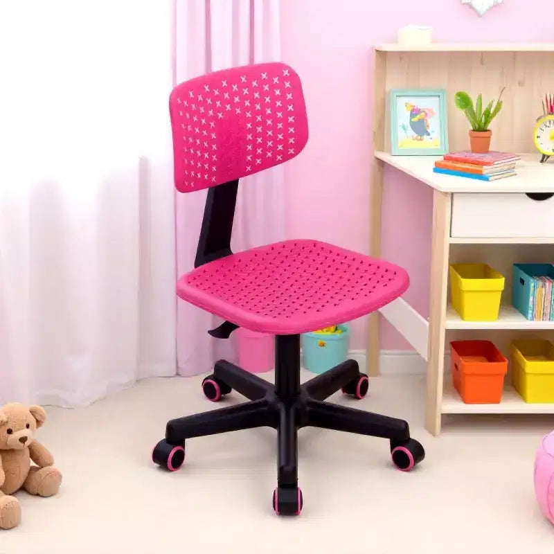 Adjustable Swivel Study Chair for Kids, Dorm & Home Office, Pink
