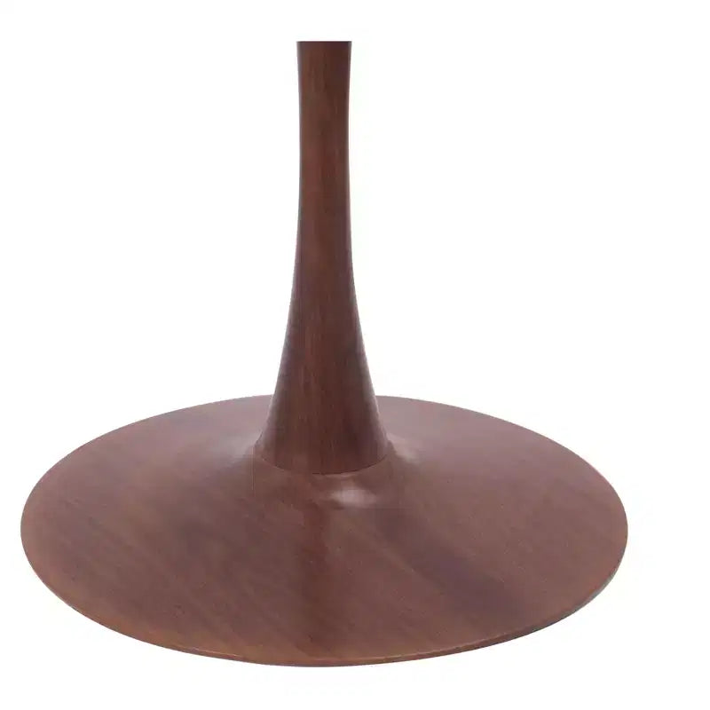 27 Square Dining Table with Marbled White MDF Top and Steel Pedestal Base for Modern Kitchen and Dining Room