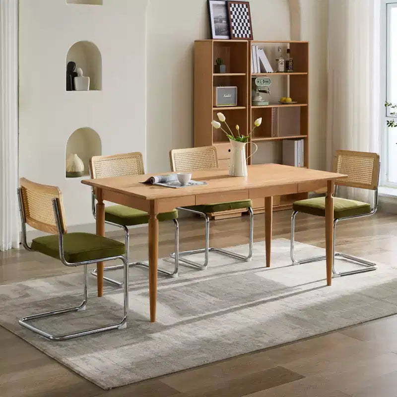 Modern Dining Chairs - Corduroy Fabric, Gold Metal Base, Channel Tufting, Armless, Set of 2